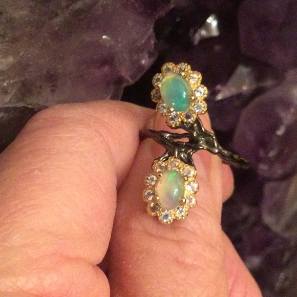 Exquisite Genuine Fiery Opal Ring - Picture 9 of 12